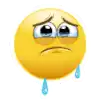 a yellow smiley face with a sad look on its face
