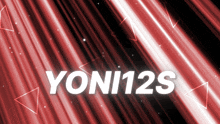 yoni12s is displayed in white on a red background