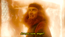 a man with a beard is asking if he is an angel