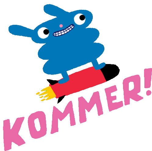 A Blorb Riding A Rocket In A Hurry. Sticker - The Blorbs Rock Kommer Stickers