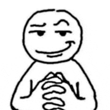 a black and white drawing of a stick figure with a smiley face and a coil in his hands .