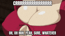 a cartoon of a woman with a big belly is sitting on a red pillow with a caption .