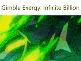a picture of a person with the words gibble energy infinite billion on the bottom