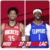Houston Rockets (27) Vs. Los Angeles Clippers (29) First-second Period Break GIF - Nba Basketball Nba 2021 GIFs