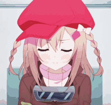 cute girl pouting red hat inventor girl isekai anime