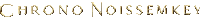 the word chrono noisemkey is written in gold letters on a white background