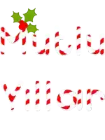 red and white candy canes spell out the words merry christmas yellow