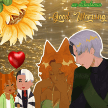an animated greeting card that says good morning ac d3adseas