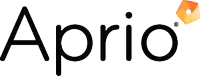 a black and orange logo for aprio with a yellow cube