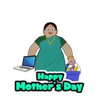 a happy mother 's day greeting card with a woman with many hands