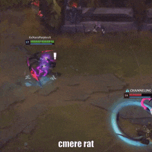 a screenshot of a video game with the words " cmere rat " on the bottom