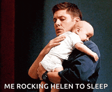 dean winchester supernatural shapeshifter baby jensen ackles rocking the baby