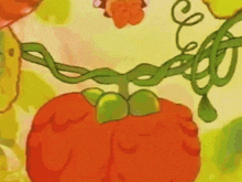 a cartoon of a fairy sitting on top of a tomato