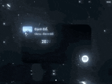 a spotify icon is displayed on a black screen