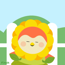 a flower with a bird on it and the words just right below it