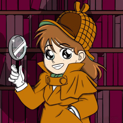 Look GIF - Anime Magnifying Glasses Detective - Discover & Share GIFs