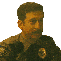 a man with a mustache is wearing a uniform that says snowlake police