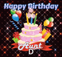 Happy Birthday Aunt Hbd Aunt GIF - Happy Birthday Aunt Hbd Aunt Birthday Cake GIFs