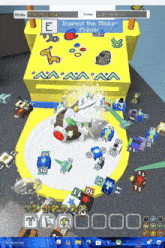 a computer screen shows a game called inspect the sticker printer being played