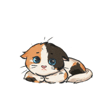 a drawing of a cat in a box that says cuo cuo on it