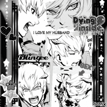 a collage of anime characters with the words " i love my husband " on the top