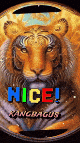 a picture of a tiger and the words nice kang bagus