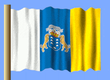 a flag with a coat of arms on it
