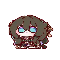 a cartoon character with long brown hair and blue eyes