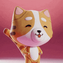 a cartoon cat with its tongue hanging out