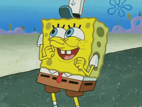 excited face meme spongebob