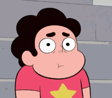 a cartoon character wearing a red shirt with a yellow star