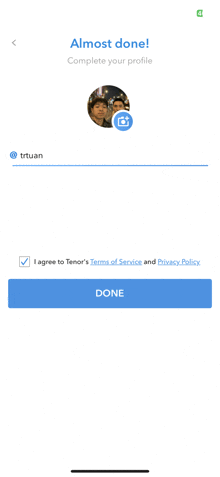 a screenshot of an app that says almost done complete your profile