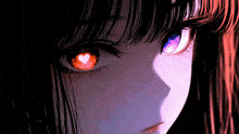 a close up of a girl 's face with a heart in her eyes