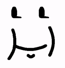 a black and white drawing of a smiley face with two eyes and two mouths on a white background .