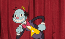 a cartoon character in a tuxedo with a bow tie