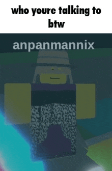 a cartoon character is talking to a person in a video game .