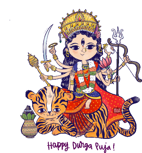 Happy Durga Puja Alicia Souza Sticker - Happy Durga Puja Alicia Souza Shubh Durga Puja Stickers