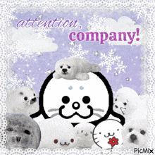 a picture of seals with the words attention company