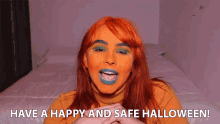 have a happy and safe halloween happy halloween orange pumpkin costume