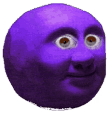 purple head big eyes creepy
