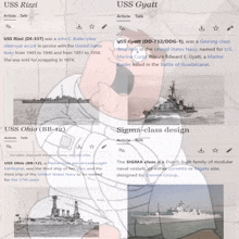 uss rizzi and uss ohio are displayed on a page