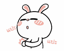 rabbit sticker bunny sticker white bunny white rabbit line sticker