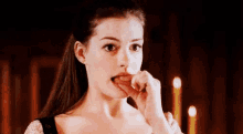Anne Hathaway Quiet GIF - Anne Hathaway Quiet Dont Speak GIFs