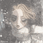 a drawing of a girl with a broken eye