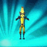 a cartoon character is dressed as a banana with a x-men belt