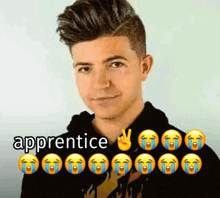 a picture of a man with the word apprentice written on it