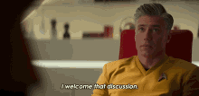 I Welcome That Discussion Captain Christopher Pike GIF - I Welcome That Discussion Captain Christopher Pike Anson Mount GIFs
