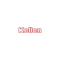 a white background with the word kellen in red letters