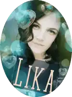a picture of a woman with the name lika on the bottom