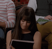 Rachel Berry Taking Notes GIF - Rachel Berry Taking Notes Glee GIFs